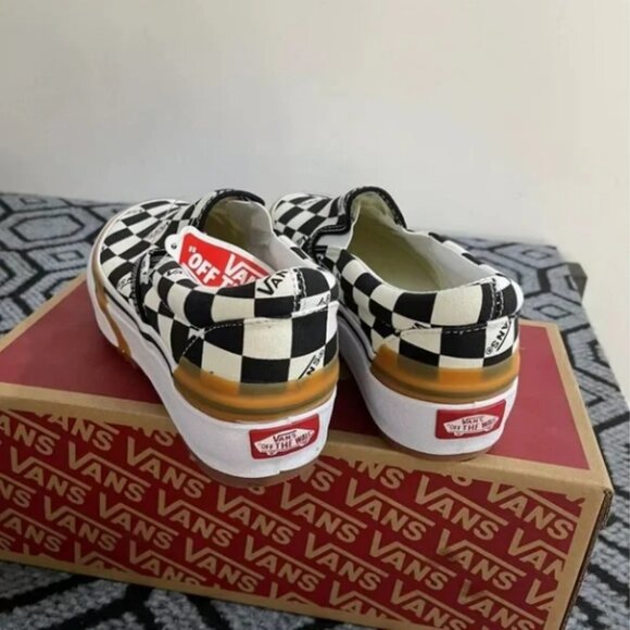 VANS Era Stacked Checkerboard Slip On Canvas Shoes - Picture 3 of 6